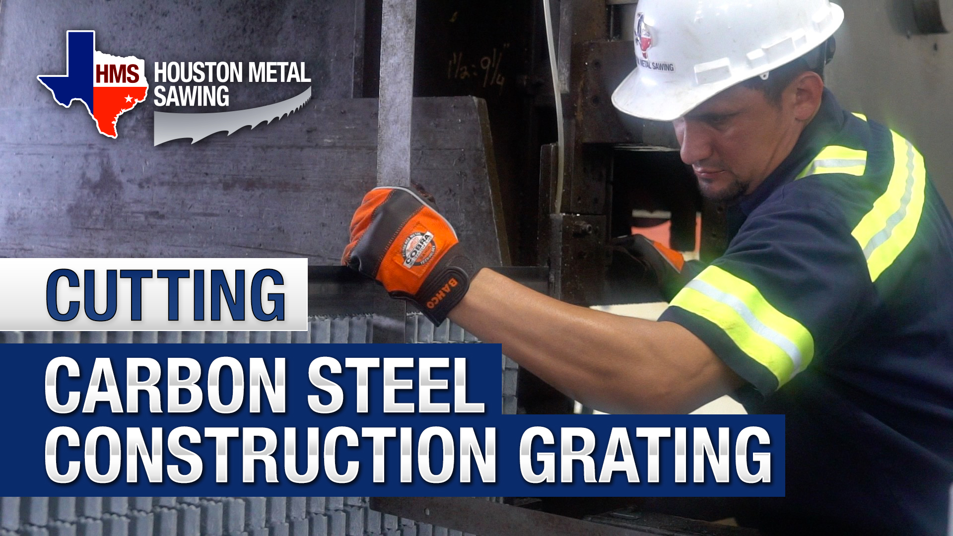 Precision Cutting Carbon Steel Construction Grating at Houston Metal Sawing Houston Metal Sawing